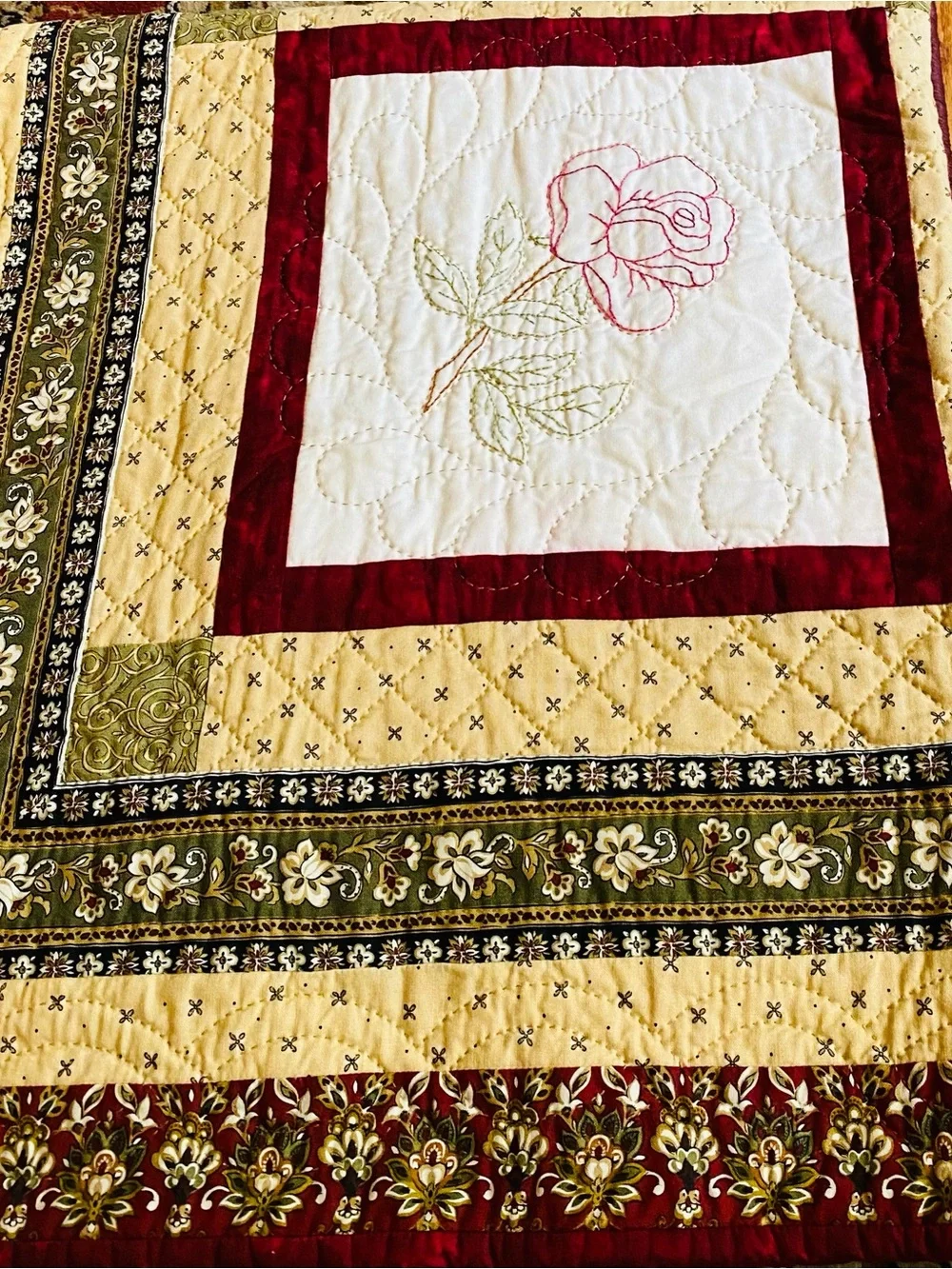 A Handmade Wall Hanging Quilt  37”x37”  All Cotton